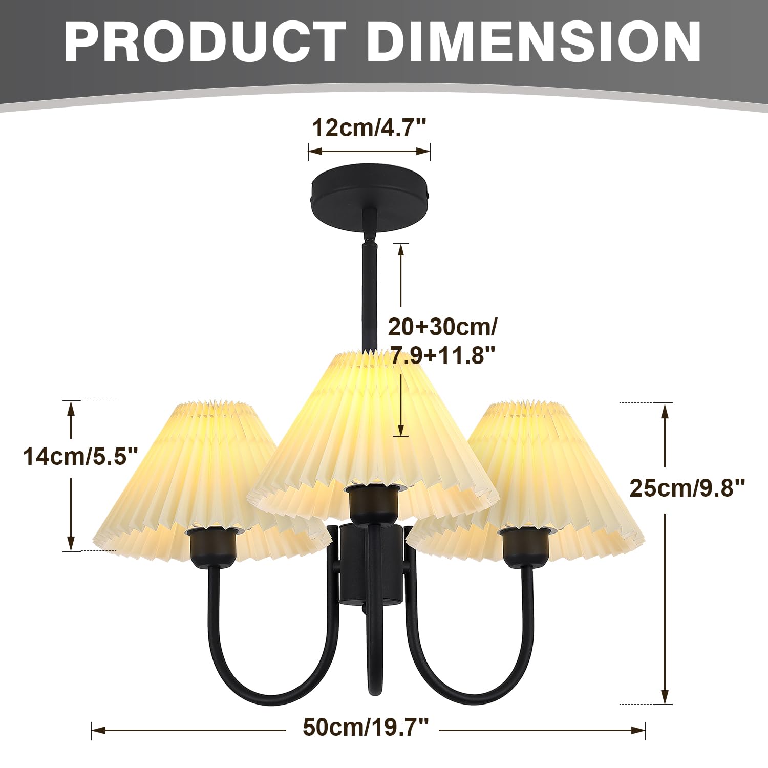 3 Light Chandelier Light Fixture Traditional Pleated Chandelier Small Vintage Entryway Chandelier Mid Century Modern Chandelier Brushed Gold Chandeliers for Dining Room