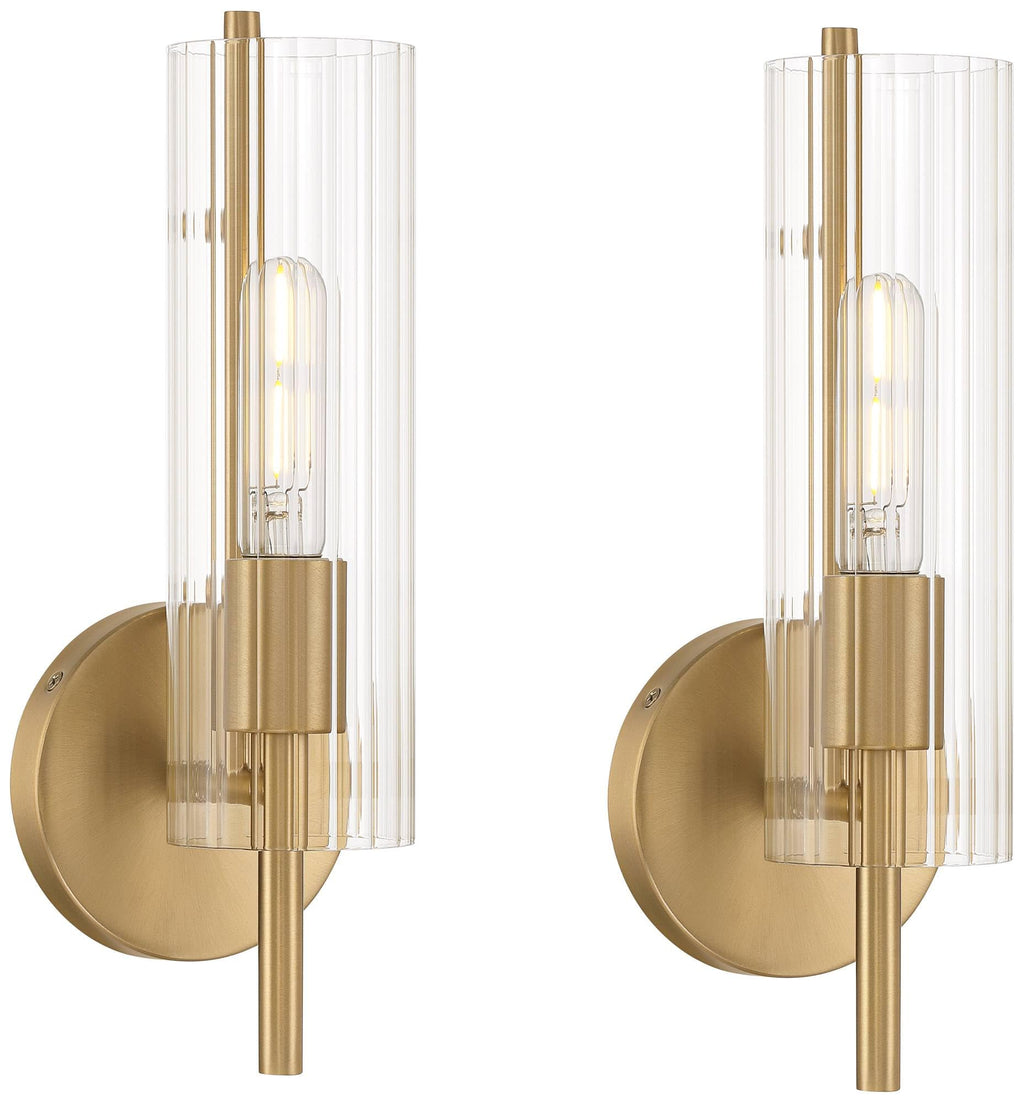 Brushed Champagne Wall Sconce Set of 2